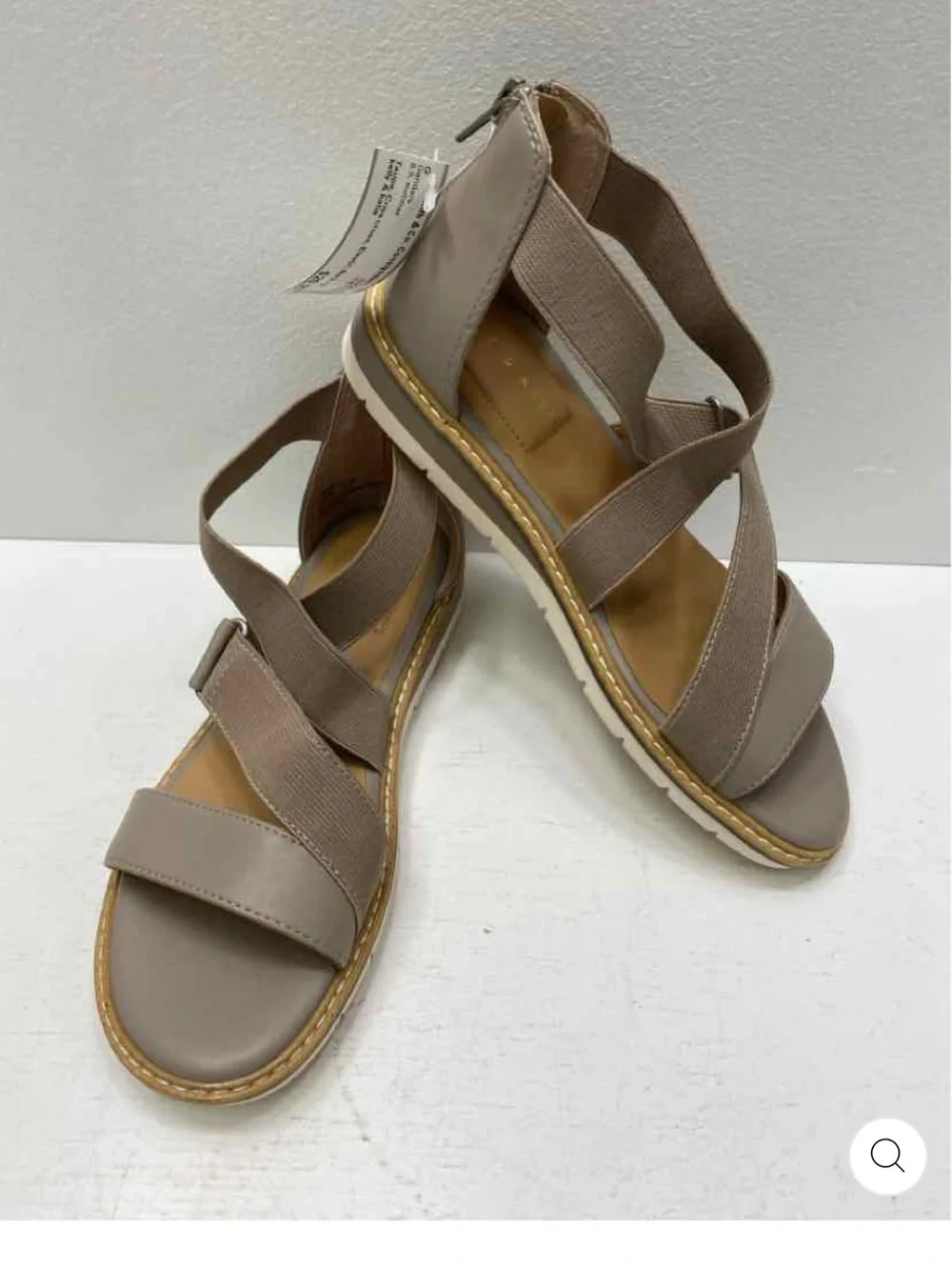 Kelly & Katie Taupe Elastic-Strap Comfort Sandals